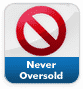 Never oversold - no overselling guarantee
