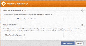 RSS graffiti 2.0 Beta Publishing plan settings