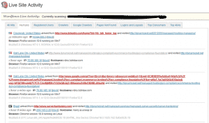 WordFence Security - Live Traffic, Human Tab